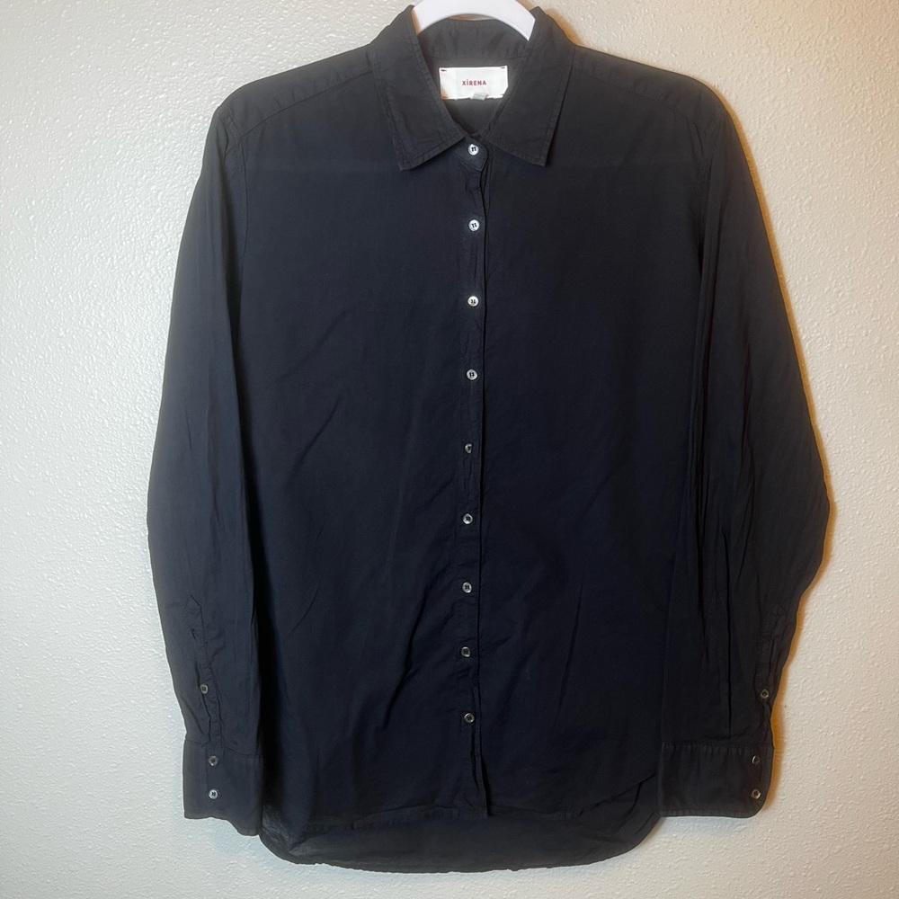Xirena Beau Cotton Button-Up Shirt in black Size XS
